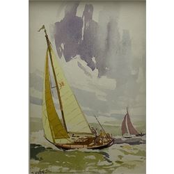 William Selby (Northern British 1933-): Yacht at Sea, watercolour signed 34cm x 22cm