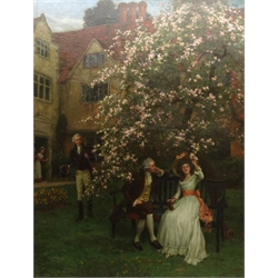  Charles Haigh-Wood (British 1856-1927): 'Under the Apple Blossom', oil on canvas signed 103cm x 79cm  