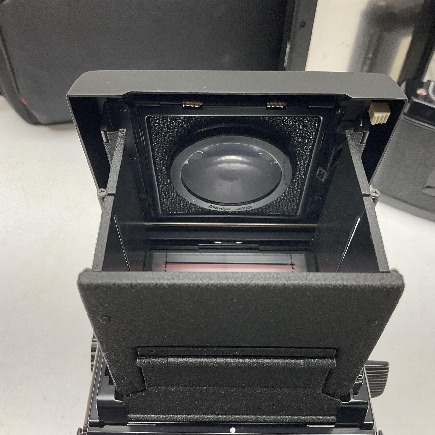 Mamiya RB67 Pro-S camera body, serial no. C559634, with 'Mamiya - Sekor C 1:3.8 f=90mm' lens, serial no. 75999, Mamiya RB 6x8 Pro-S 120 Roll Film Holder and Mamiya Polaroid back holder, with carry case and original boxes 