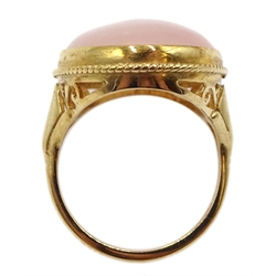 9ct gold oval rose quartz ring, hallmarked
[image code: 4mc]