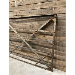 Large wrought metal country driveway or field gate (W324cm, H125cm)and a similar pedestrian gate (W110cm, H108cm)