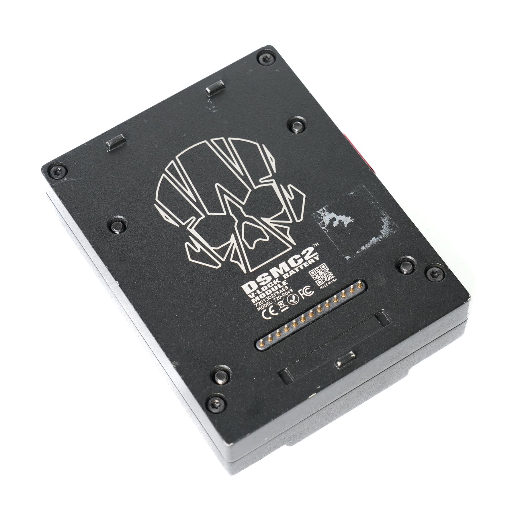 RED Epic-W Helium 8K camera body serial no. 13024E6A9, with RED EVF, three RED Mini Mag 512GB cards, one 480 Mini Mag card and reader, two RED V-Mount batteries and charger, RED top handle, Wooden Camera Easy Top top plate and one other top plate, various accessory cables, Wooden Camera bridge plate for 19mm studio rods, 12 inch Wooden Camera Dovetail plate and four 19mm studio rods to include two 380mm and two 610mm, with original Epic-W camera box and contained within a custom cut flight case