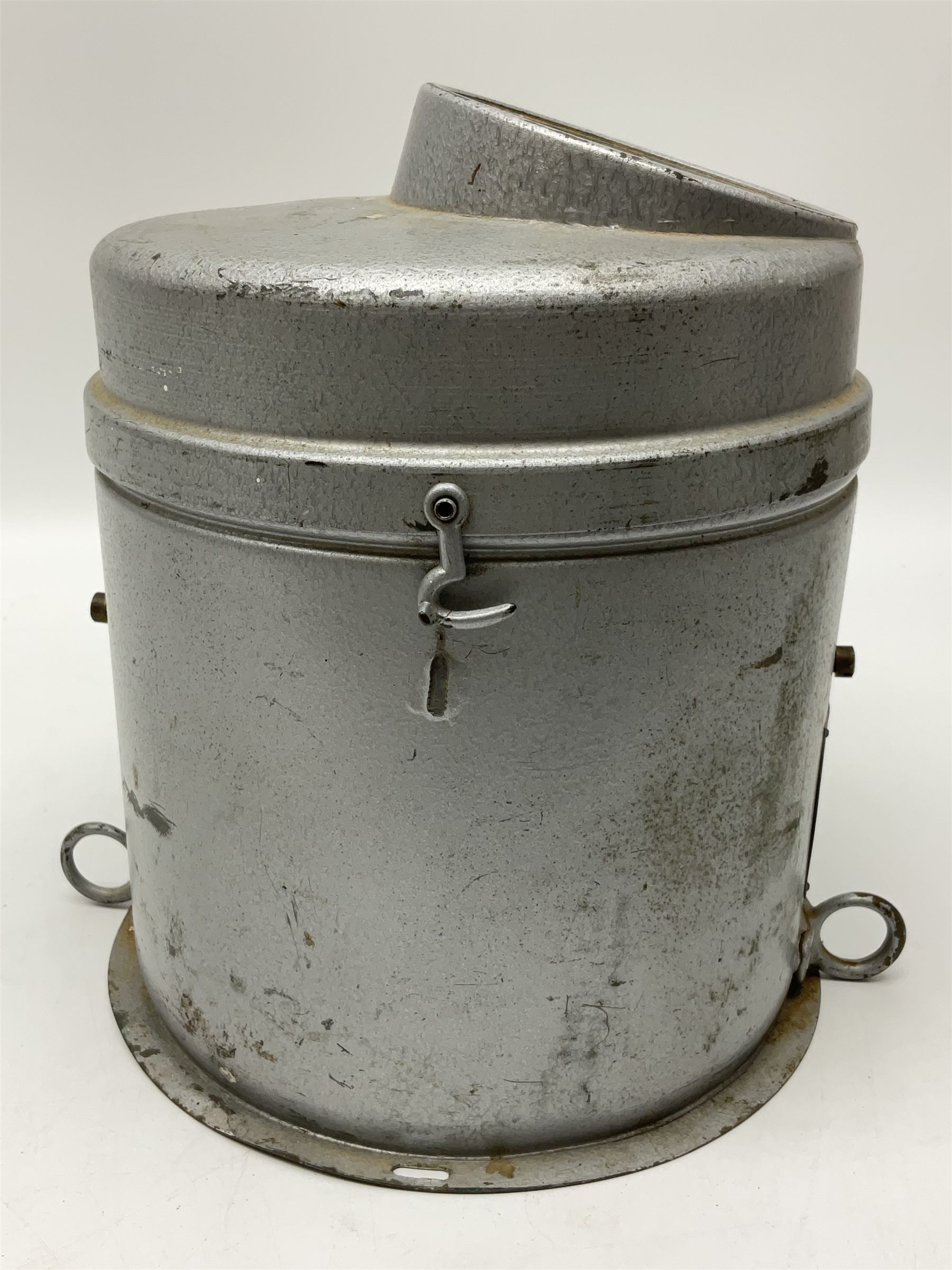 Ship's lifeboat gimble compass in binnacle, with plaque 'Bergen Nautik Instrumentfabrikk ..... Norway. Type BN25COL No.770559' 