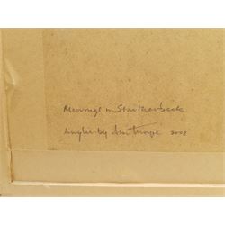 Ann Thorpe (British Contemporary): 'Moorings at Staithes Beck', acrylic on board signed, titled and dated 2003 verso 19cm x 24cm