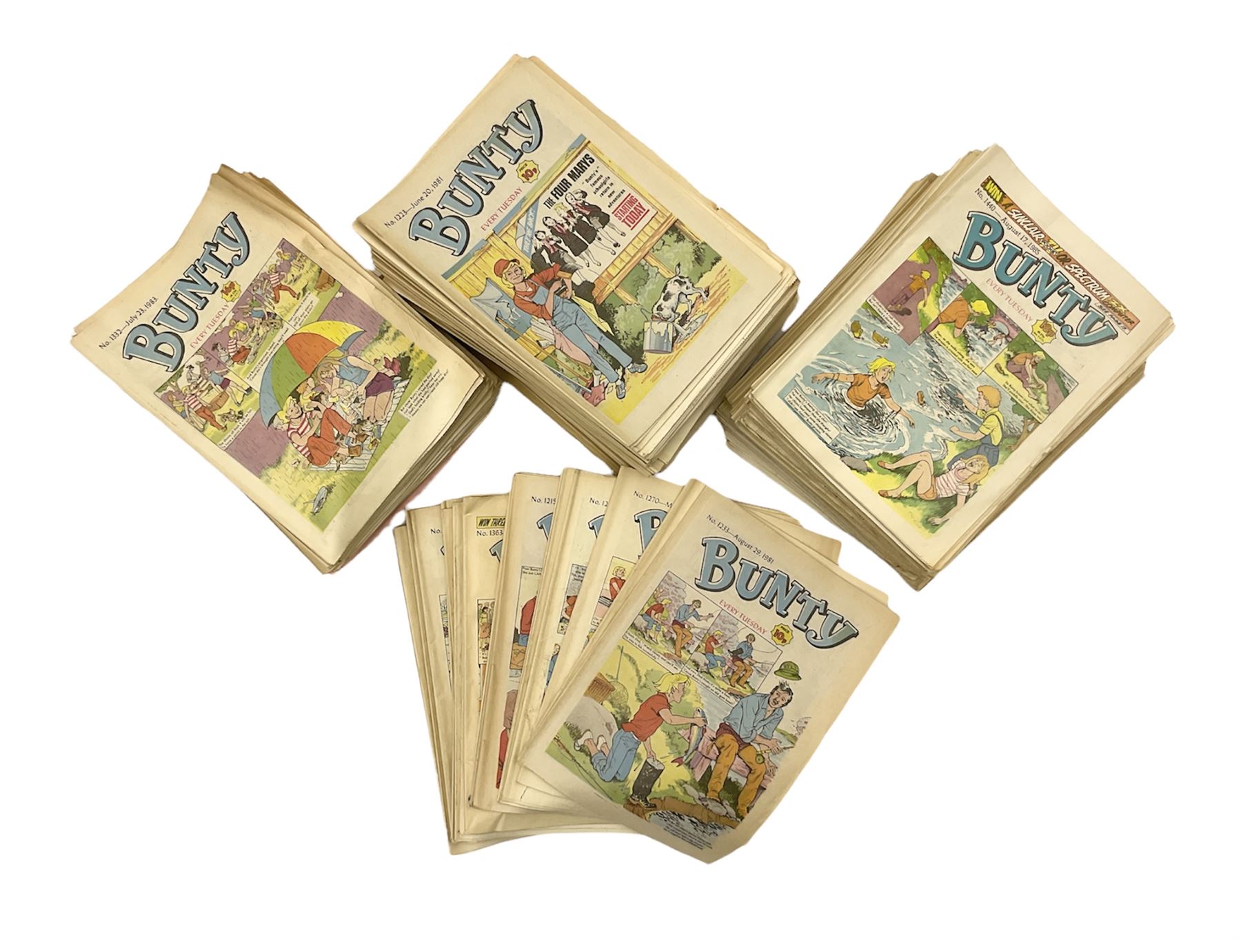 Over two-hundred and ten Bunty comics 1981 -1985