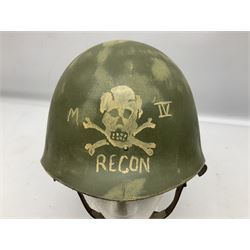 American 'Mike Force' Special Forces MI helmet liner; bears label 'AM STAY 5 58183 N10/TS'