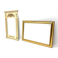 Classical painted pier glass mirror and a gilt framed mirror