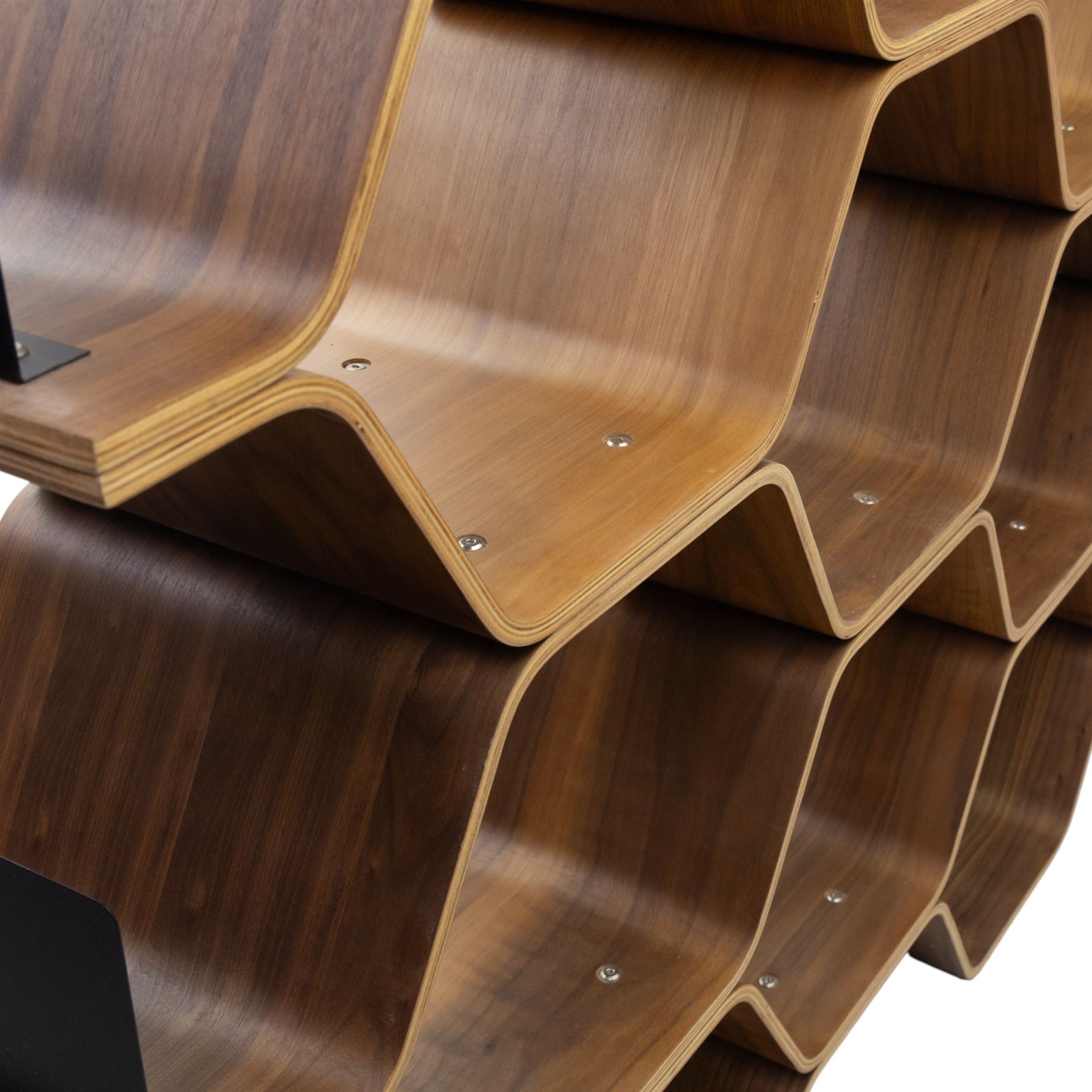 Made.com - Luka Stepan (1980-) 'Polygon' shelving unit, a contemporary walnut veneered room divider bookcase