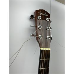 Fender model DG-20CE NAT semi-acoustic guitar with mahogany back and sides and spruce top, serial no. 03035336, L104cm, in fitted carrying case