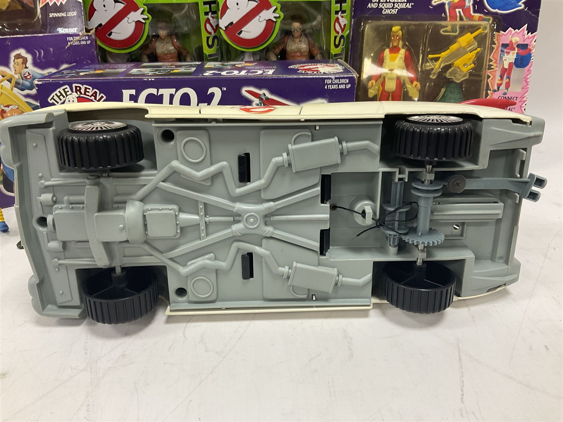 Ghostbusters - 'ECTO 1' car with two figures; ECTO-2 Vehicle, Highway Hunter Action Ghost Vehicle and Haunted Vehicles Air Sickness; all boxed; racing car with Egon Spengler driver; two 1984 Marshmallow Man figures; and four unopened carded/boxed figures etc