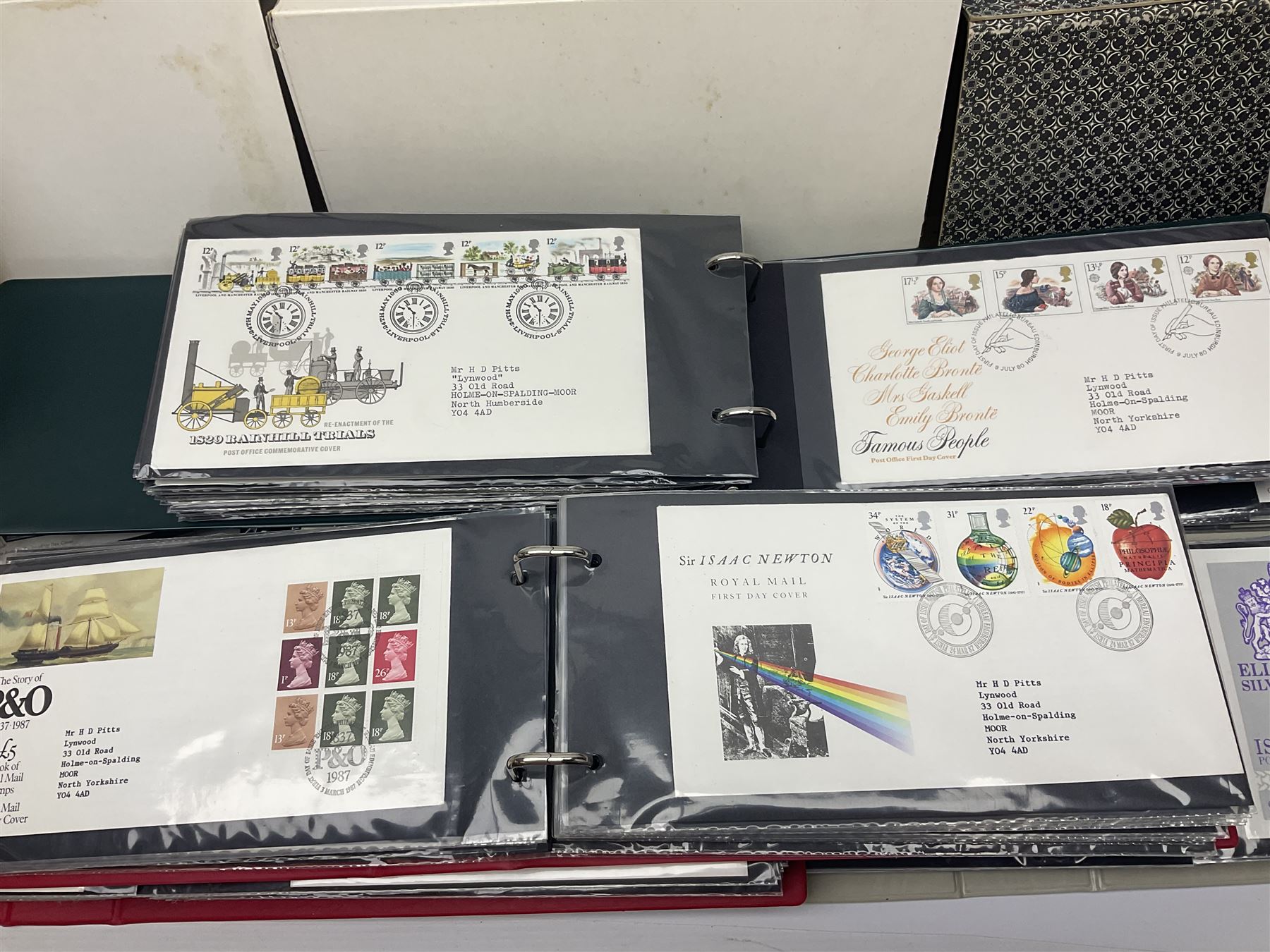Stamps including Great British and Channel Islands first day covers, with various postmarks and genres, reference material etc, housed in various folders and loose, in one box