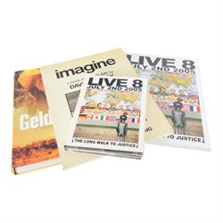 Band Aid vinyls and CDs in framed display, including original Do They Know Its Christmas? and later editions Band Aid II, Band Aid 20 and Band Aid 30, together with limited edition 40th anniversary edition Feed The World 12