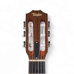 2020 Taylor Academy 12E-N nylon string electro-acoustic guitar; with sapele body, natural spruce top with contour edge and ebony fretboard, in original Taylor soft case, guitar L99cm