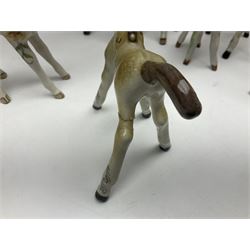 Basil Matthews figures, comprising horses, deer and fawns, all with painted mark beneath, largest H14cm