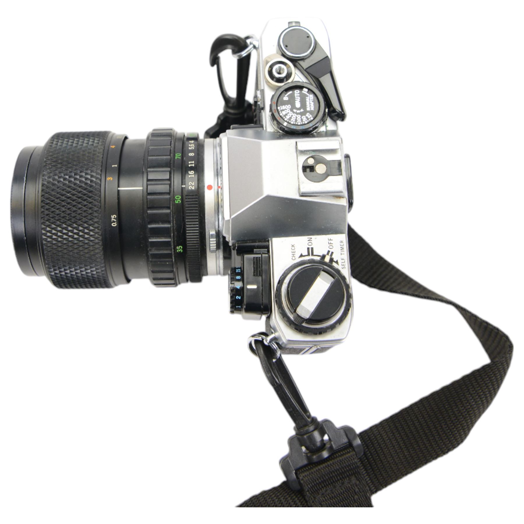 Olympus OM10 camera body serial no. 2279129, together with an Olympus OM-System S Zuiko Auto-Zoom 35-70mm 1:4 lens serial no. 283352, a Paragon 1:5.6 f=300mm 62 lens serial no. 12053, Hoya HMC Tele-Auto f-135mm 1:2.8 52 lens serial no. 638199, Tokina SD 70-210mm 1:4-5.6 52 serial no. 8844630, Olympus OM winder 2, Colly miniature/spy camera and other accessories in a Fotima carry case