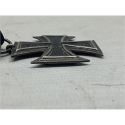 WW1 German Iron Cross 2nd Class with ribbon; ring indistinctly stamped