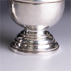 1920s silver sugar caster, of typical form with removable pierced cover and weighted base, hallmarked Marson & Jones, Birmingham 1923, H16cm