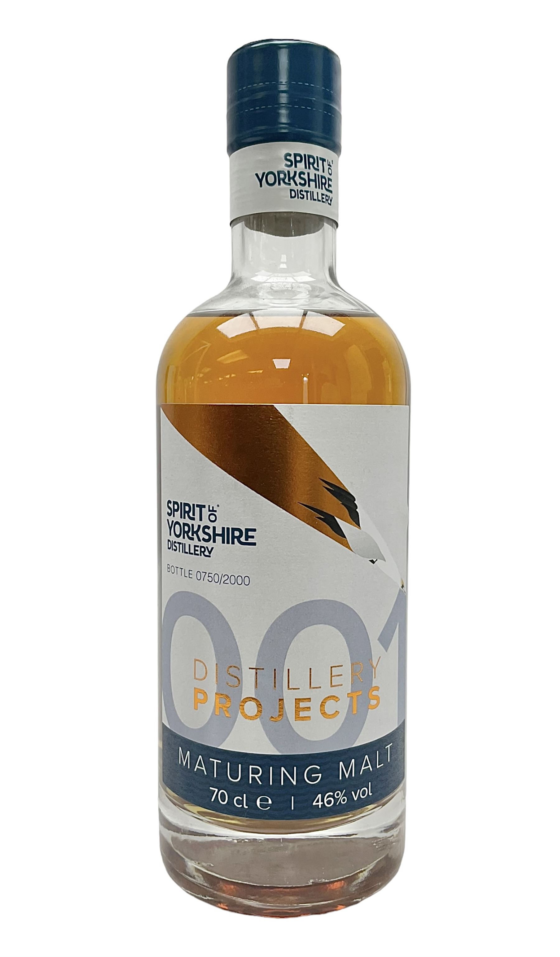 Spirit of Yorkshire Distillery, distillery projects maturing malt, project number 1, limited edition 750/2000, 70cl, 46% vol