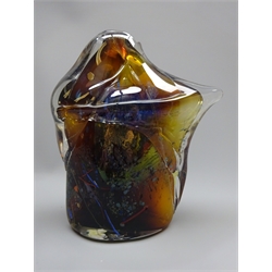  Sam Herman (Mexican 1936-): Hand blown art glass sculpture, signed with original receipt of purchase in 1989, H22.5cm   