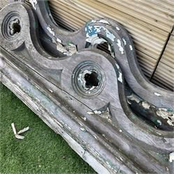 Two Victorian carved painted pine architectural fascias - THIS LOT IS TO BE COLLECTED BY APPOINTMENT FROM DUGGLEBY STORAGE, GREAT HILL, EASTFIELD, SCARBOROUGH, YO11 3TX