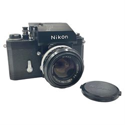 Nikon F Photomic Tn camera body, serial no. 6876146, circa 1967 with 'Nikon NIKKOR-S.C Auto 1:1.4 f=50mm' lens, serial no. 1446384 