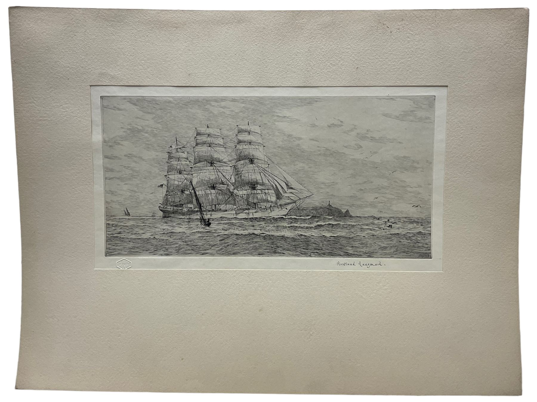 Rowland Langmaid (British 1897-1956): 'The Dreadnaughts' and 'The 1935 Coronation Review', pair academy proof drypoint etching signed in pencil with blindstamp 19cm x 36cm (2) (unframed)