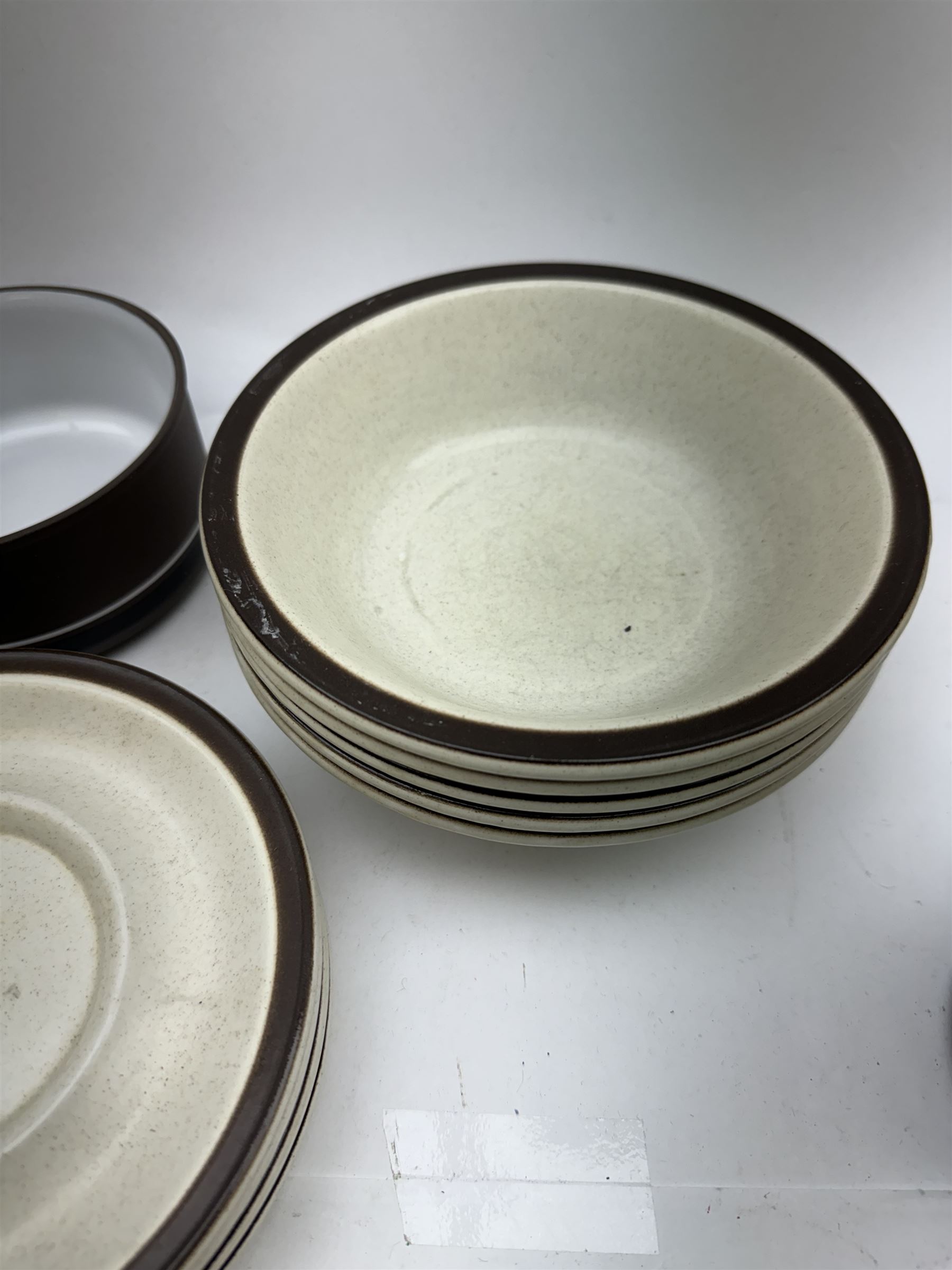 Hornsea Lancaster Vitramic Contrast pattern tea service, including coffee pot, jug, sugar bowl, cups saucers, etc together with other items of Hornsea Lancaster Vitramic