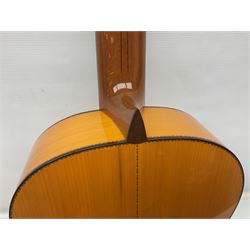 2019 A. Burguet Valencia hand made Flamenco guitar model IF-001 with spruce top and cypress wood back and sides; bears maker's label, L98cm; in original Burguet fitted hard carrying case