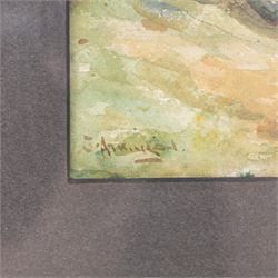 John Atkinson (Staithes Group 1863-1924): Horses Logging in Autumn, watercolour signed 24cm x 34cm 