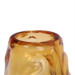 Whitefriars amber Knobbly glass vase, H15cm