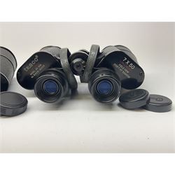 Two pairs of binoculars, Stellar binoculars in case and Tasco binoculars model 306 in case. 