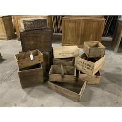 Twelve vintage wine and advertising boxes, Caley’s Cider, Hudsons Soap etc (12) - THIS LOT IS TO BE COLLECTED BY APPOINTMENT FROM THE OLD BUFFER DEPOT, MELBOURNE PLACE, SOWERBY, THIRSK, YO7 1QY