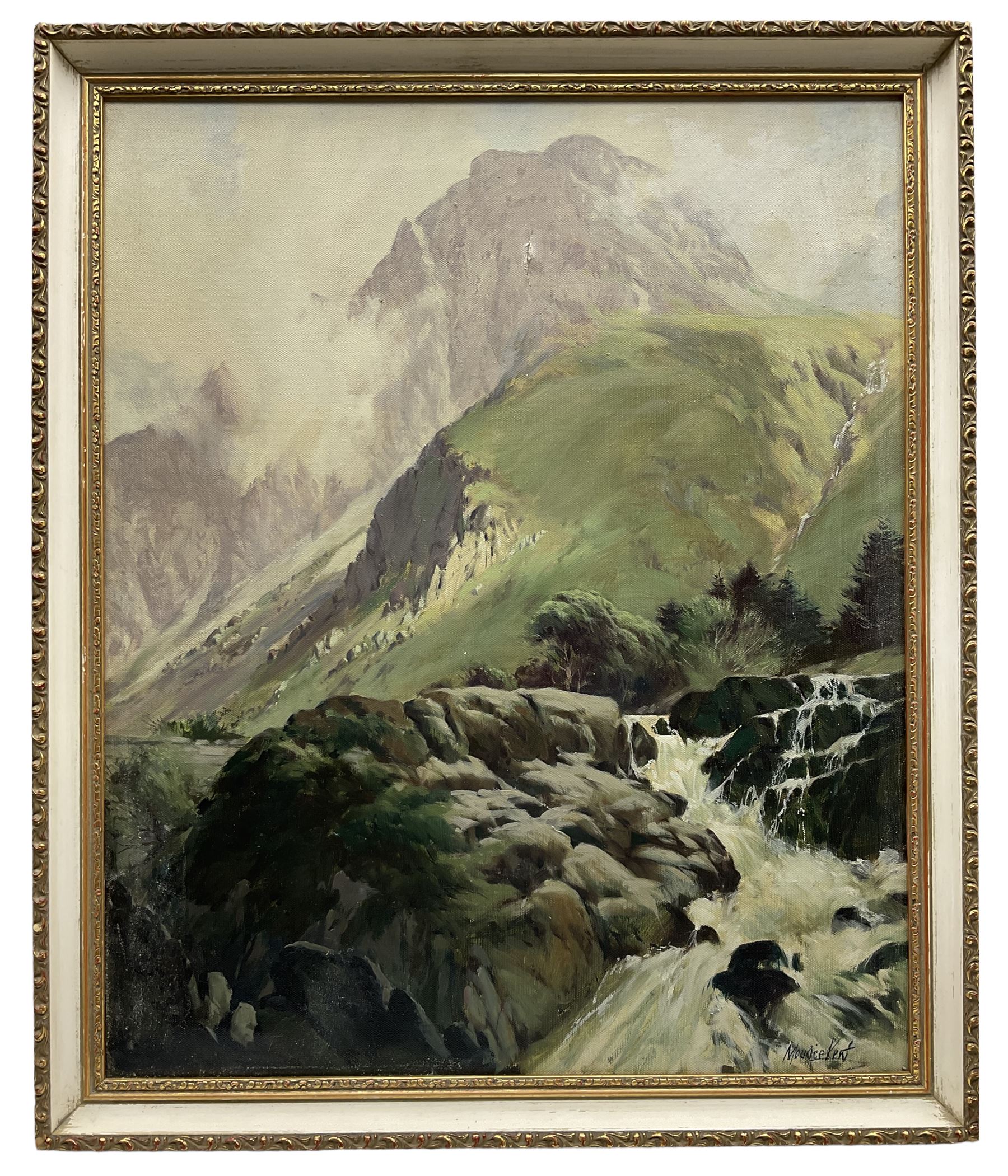 Maurice Kent (British Mid 20th century): Mountain Stream, oil on canvas signed 60cm x 49cm