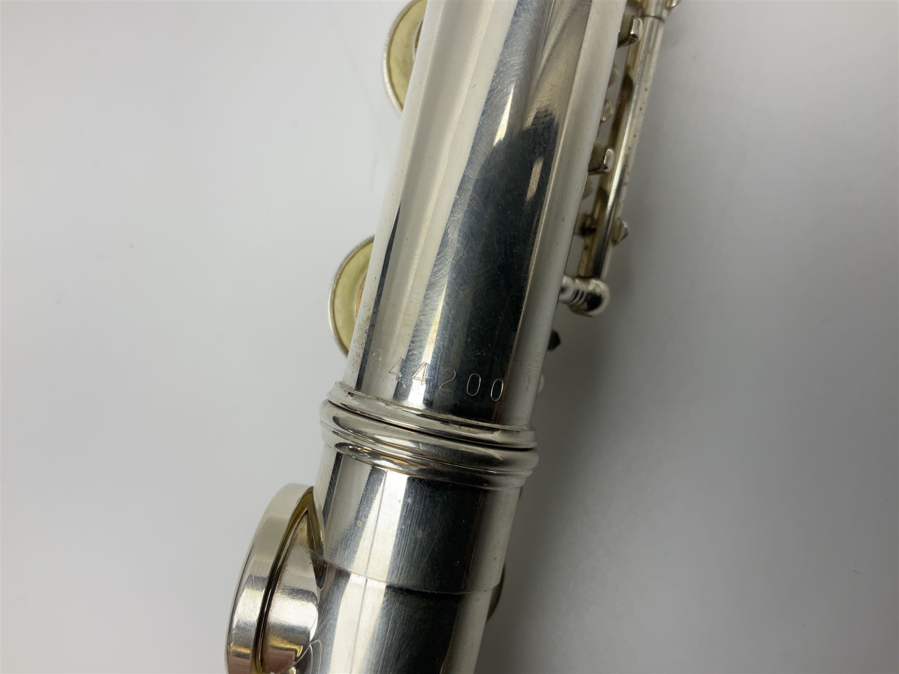 Yamaha 211, silver plated three-piece flute, serial no.844200; in fitted case with cleaning rod
