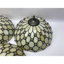 Set of four Tiffany style ceiling light shades, D34cm