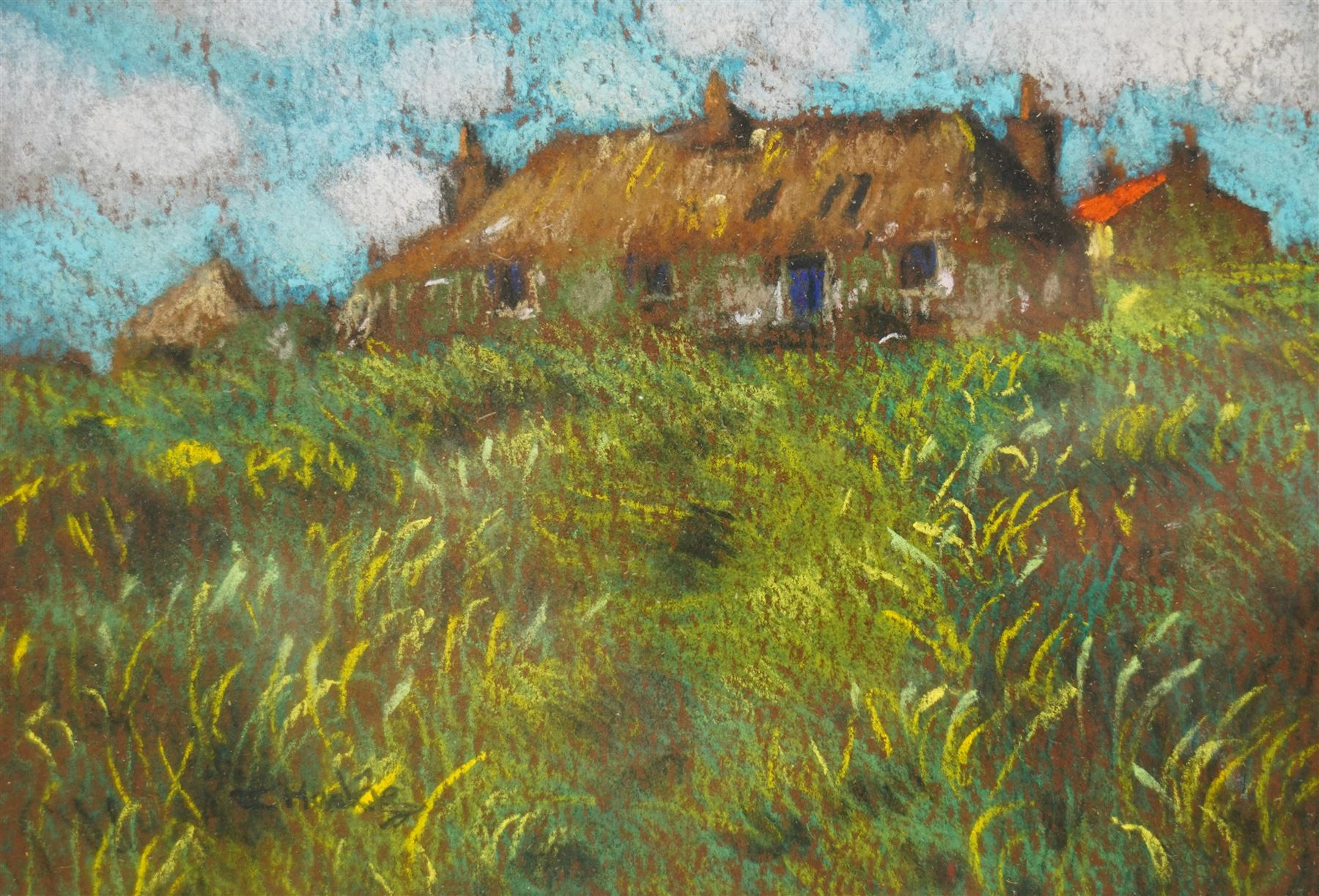 John Mackie (Scottish 1953-): Country Farmstead, pastel signed 12cm x 17cm