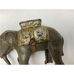 Two early 20th century cast-iron mechanical money banks - 'Rabbit on Cabbage' by Kilgore Manufacturing Company c1921 L11cm; and 'Elephant Swings Trunk' by A C Williams & Co patented 27th June 1905 L12.5cm (2)