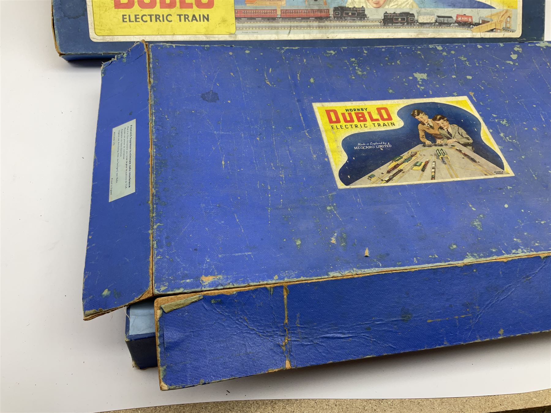 Hornby Dublo - three-rail EDP12 passenger train set with Duchess Class 4-6-2 locomotive 'Duchess of Montrose' No.46232 and tender, two coaches and one length of track, boxed; and three-rail EDP10 passenger set long box with Class N2 0-6-2 tank locomotive No.69567 and track only (2)