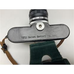 Petri Flex 7 camera body, serial no. 555698, with Perti C.C 1:1.8 f=55mm' lens, serial no. 78253, together with Petri Flex V2 camera body, serial no. 364427, with 'Petti C.C. 1:2 f=55mm' lens, serial no. 137076, in ever ready case