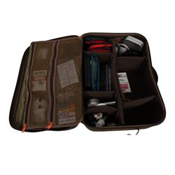 Two Bruce & Walker Expert Series fly fishing reels, collection of fly fishing lures, of various size and design, in nine fly cases and other accessories contained within Airflo, Vision, Explorer fishing bags