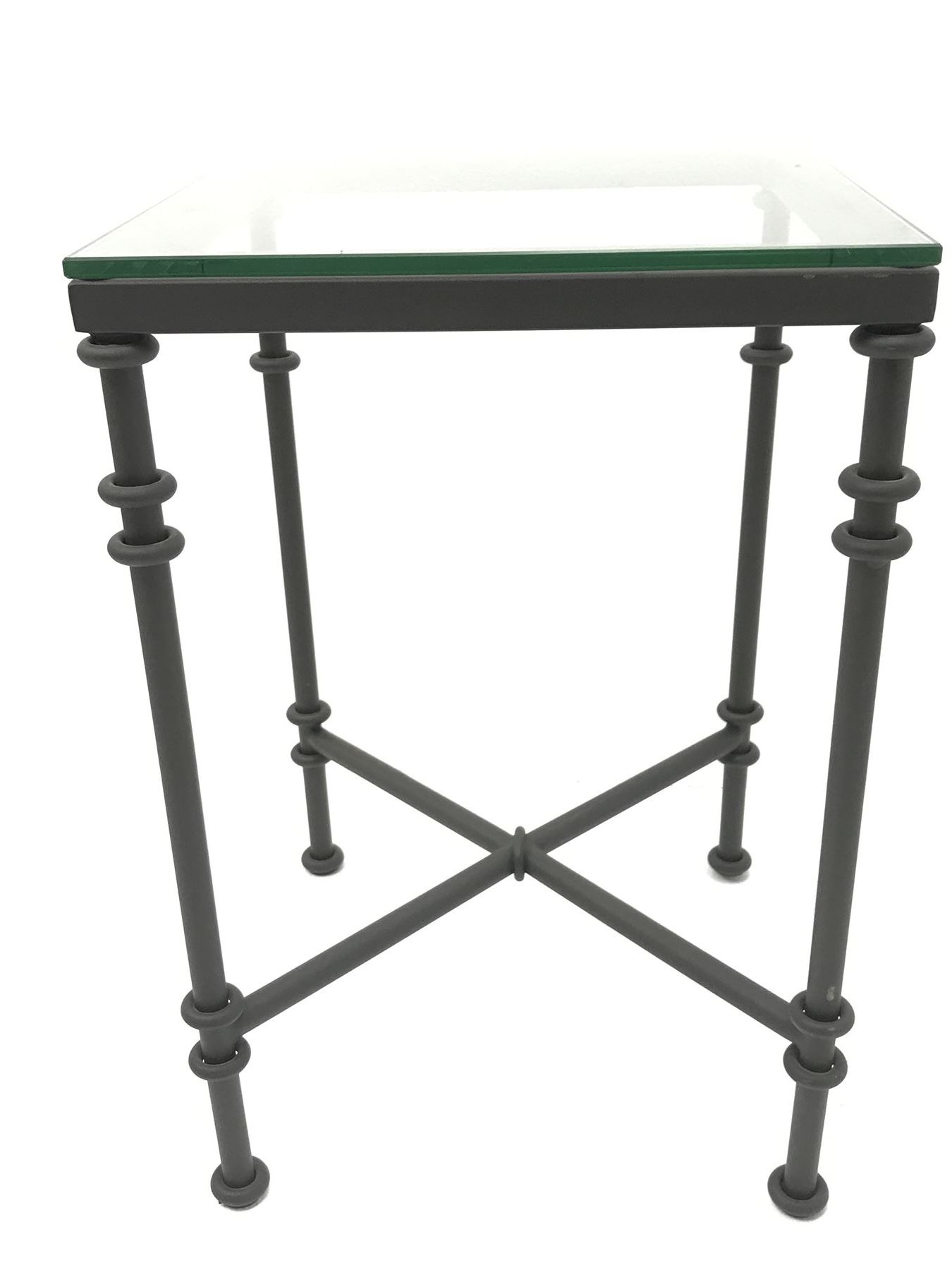 Oka  Furniture - 'Pompidou' pair metal and glass lamp tables