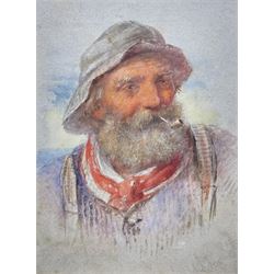 John Murray Drummond (Scottish 1802-1889): Fisherman Smoking a Pipe, watercolour signed 27cm x 20cm