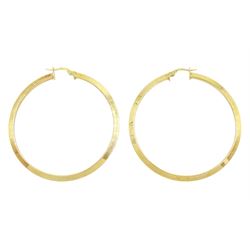 Pair of 9ct gold hoop earrings, hallmarked