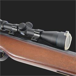 Spanish Gama CF-20 .177 air rifle, with AGS Airgun Sport Cobalt Redi-Mount 1/2 Mil-Dot 3.9x40 air rifle scope