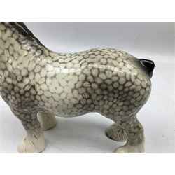 Beswick Shire horse in rocking horse grey no. 818, with printed mark beneath, H21cm