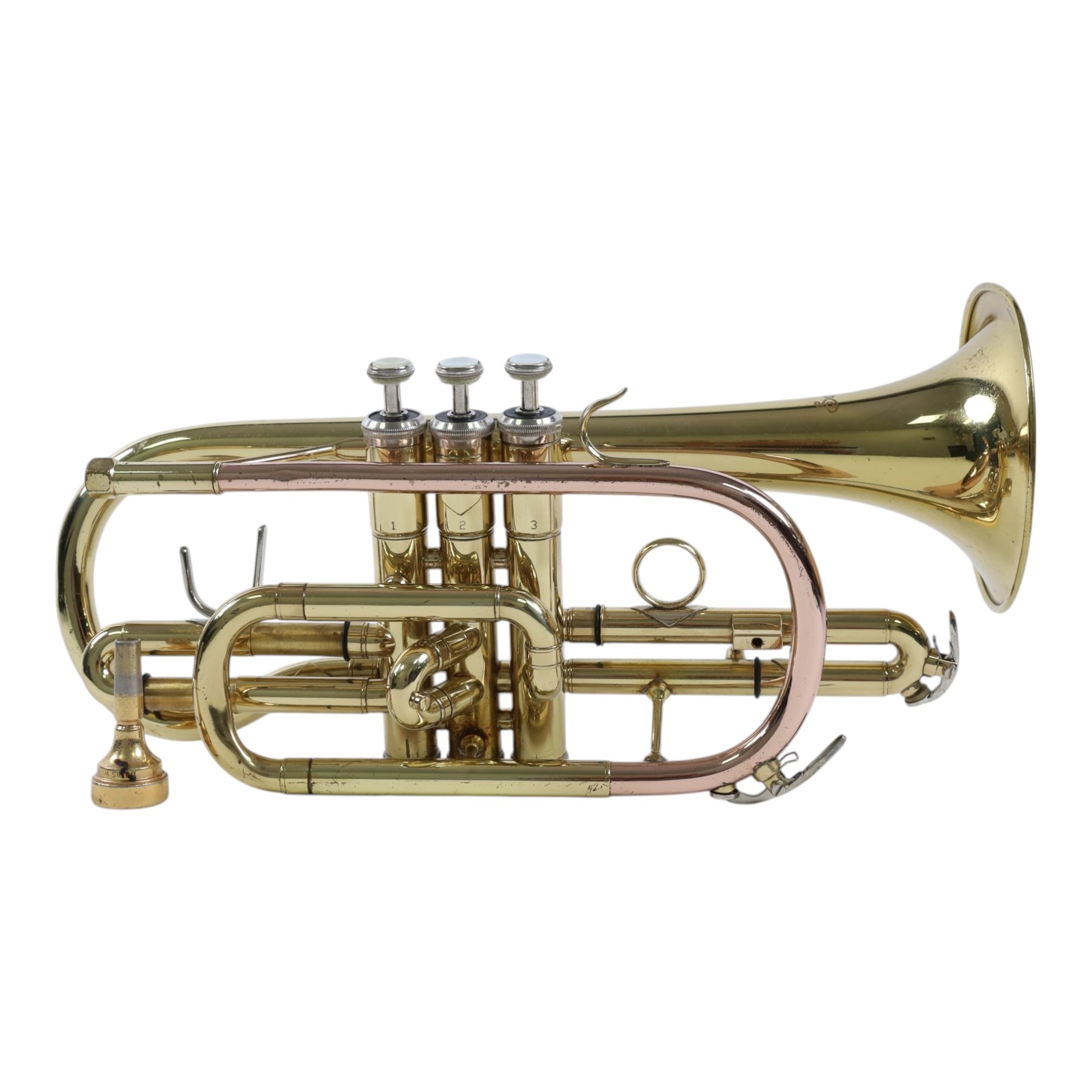 Sonata brass trumpet, with Denis Wick mouthpiece in a soft fitted carry case