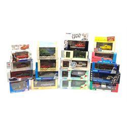 Eighteen Corgi die-cast models of TV & film interest including Dad's Army (2), Last of the Summer Wine (2), Heartbeat (2), Blues Brothers, Bullitt, Marilyn Monroe, Return of the Saint, Thunderbirds FAB1, The Avengers etc; all mint and boxed (18)