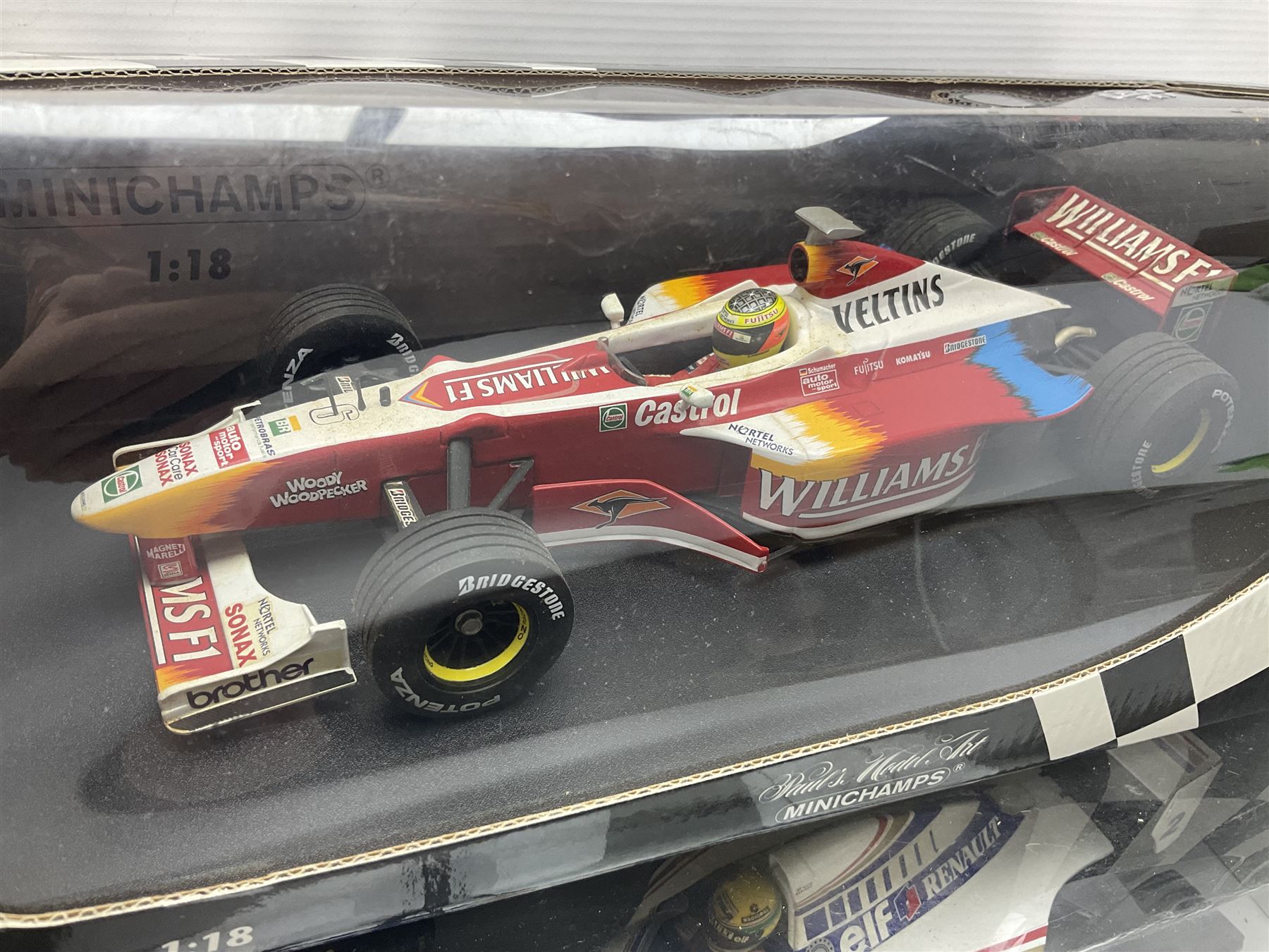 Four Paul's Model Art 1:18 scale racing cars - Ferrari 412 T2 G