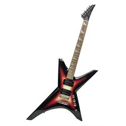 Jaxville X-Factor six-string electric guitar with three-tone X-shaped body L116cm overall.