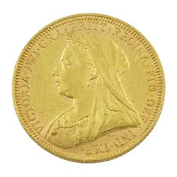 Queen Victoria 1894 gold full sovereign coin, Melbourne mint